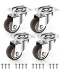1" Small Caster Wheels for Furniture - Low Profile Casters Set of 4, Total Capacity 90 lbs, Perfect for Nightstand, Side Table, and Small Projects (No Brake)