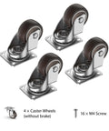 1" Small Caster Wheels for Furniture - Low Profile Casters Set of 4, Total Capacity 90 lbs, Perfect for Nightstand, Side Table, and Small Projects (No Brake)