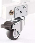 1 Inch Swivel Plate Caster with Brake in Low Profile L Bracket Silent TPE Wheel Replacement for Crib Table Shelf TV Stand.
