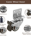 Eight Pcs L-Shaped 1 Inch Caster Wheels With 360 Degree Swivel And Brake TPR Rubber Silent Floor Safe Furniture Castors detail view