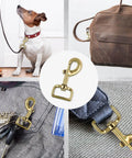 Ten Pack 1 Inch Heavy Duty Swivel Snap Hooks Eye Bolt Clips For Pet Leashes And Bags And Harnesses Gold Tone Three And A Quarter Inch Long Swivel Clasps 360 Degree Rotating Prevent Tangling Rust Resistant Iron Alloy