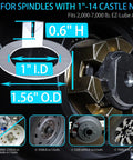 1 Inch D-Style Trailer Spindle Tang Washer For EZ-Lube 2000-7000 Lb Axles with dimensions and compatibility details