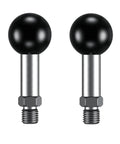 Pair of stainless steel 1 Inch TPU Ball Mounts with M10 1.5mm Threaded Post for RAM Mounts, ideal for bikes and motorcycles.