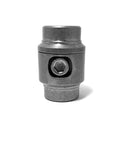 Front view of 1 Inch Tube Connector Adapter For Weld Fabrication Bungs 0.095 And 0.065 Wall Inline Tubes With Versaslot Nut Slots, bolt visible