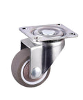 1" inch Universal Caster Wheel PU TPE Elastic Rubber Wheel - Top Plate Mount, smooth movement, swivel design.