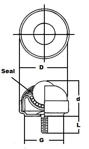 1 Stud Type Ball transfer SBT-1 SS 1/4 inch Threaded Stem Bearings - VXB Ball Bearings