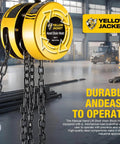 1 Ton Hand Chain Hoist Chain Block With 2 Heavy Duty Hooks 10 Ft Lift 2200 Lbs Capacity For Warehouse Use in industrial setting