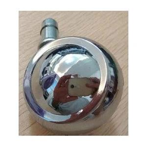 1.5" inch Shepherd Round ball Metal - Chrome Plating Caster Wheel close-up, showcasing shiny chrome finish and zinc alloy material.