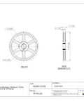 Technical diagram of AK104 FHP QT Bushed V Belt Sheave For A Belt Section One Groove Cast Iron 10.25 Inch OD 2440 Max RPM
