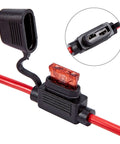 Beefy 10 Gauge Inline Fuse Holder Waterproof Pigtail Relay Kit With 2 Pack 30A And 40A Blade Fuses for Cars Trucks Boats Motorcycles