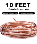 10 feet 10 AWG ground wire coiled, highlighting electrical conductivity and corrosion resistance