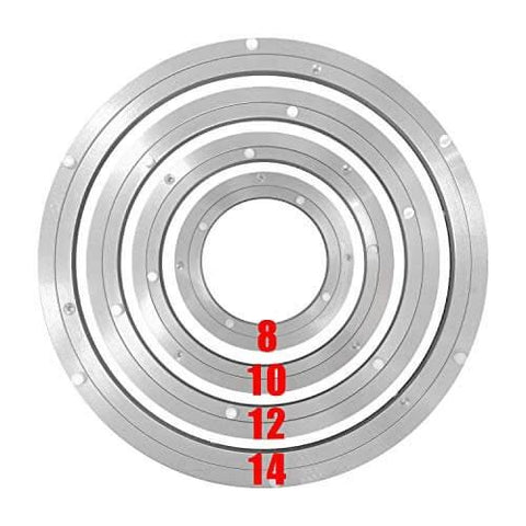 Top view of 10 Inch Aluminum Lazy Susan Ball Bearing Turntable, Heavy Duty Silent Swivel Bearing for Wood Metal Glass Marble, 100 lb Load