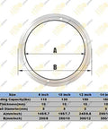 Diagram of 10 Inch Aluminum Lazy Susan Ball Bearing Turntable with size chart, heavy duty silent swivel bearing, 100 lb load capacity