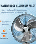 Top view of 10 Inch Shutter Exhaust Fan With 820 CFM High Speed Aluminum Wall Mount Attic Fan For Ventilation And Cooling In Greenhouses Garages Sheds And Shops With AC Motor FCC Listed By VEVOR