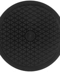 Top view of a 4 Pack 10 Inch Rotating Swivel Turntables with 360 Degree Rotation and Steel Ball Bearings, black design.