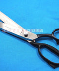 Heavy Duty 10 Inch Fabric Scissors Stainless Steel Tailor Shears For Leather And Fabric Cutting Professional Grade Ergonomic Handle Ideal For Sewing Dressmaking Crafting Home Office Tasks lying on blue fabric