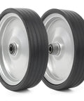 ✝️ (2-pack) 10"x2.2" flat free solid rubber replacement tires – 10 inch solid wheels side view for hand trucks, dollies, utility carts.