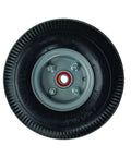 Front view of Rugged 10 Inch Foam Filled Pneumatic Wheel With Semi Precision Bearing For Rough Terrain And Cold Storage Freezers, Never Goes Flat, Water Resistant And Crack Resistant, 4 Ply Wheel By Magline