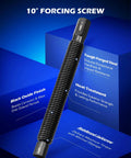 10-inch forcing screw from 34pc Ball Joint & Wheel Bearing Press Kit, shown with black oxide finish and heat treatment features