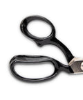 Close-up of 10 Inch Bent Handle Industrial Shears for Heavy Duty Cutting with ergonomic bent handle and sharp blade.