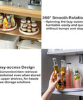 10 Inch Lazy Susan Turntable For Kitchen Cabinets And Refrigerators Pantry Organizer And Spice Rack with various bottles
