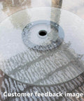 Top view of 10 Inch Heavy Duty Lazy Susan Hardware Plastic Rotating Turntable Bearing on tabletop, showing steel ball bearings.