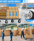 10 inch pneumatic caster set of 4 with 2 swivel and 2 rigid casters, heavy duty rubber knobby tread wheels rated 1300 lbs on cart