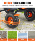 10 inch pneumatic tire of 800 lb Poly Dump Garden Cart Heavy Duty Yard Dump Wagon 4 wheel wheelbarrow with steel frame