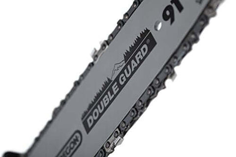 Close-up of 10 Inch Pole Saw Attachment with Automatic Lubrication for Gas Powered Tools, showing blade detail.