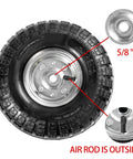 ✝️ 10" heavy-duty replacement tires, 4.10/3.50-4" for gorilla carts, hand trucks, generators, lawn mowers & garden wagons - close-up view