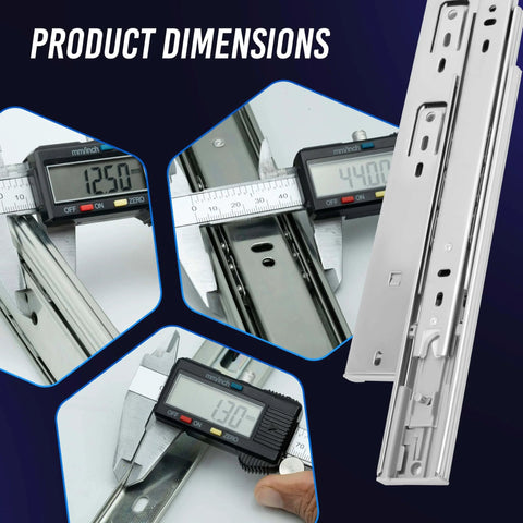 Measuring 10 Inch Soft Close Drawer Slides 1 Pairs (2pcs) Heavy Duty Full Extension Ball Bearing, Side Mount Rails