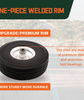 10 Inch Solid Polyurethane Tire 4.10 To 3.50-4 With Flat Free Wheels Five Eighth Inch Bearings And 2.2 Inch Offset Hub