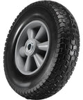 Side view of a 10-inch solid rubber tire with plastic hub, part of a ✝️ (2-pack) 10" x 2.5" solid rubber tire wheels for wheelbarrow replacement.