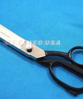 Heavy Duty 10 Inch Fabric Scissors Stainless Steel Tailor Shears For Leather And Fabric Cutting with ergonomic handle on blue background