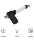 10 Inch Stroke Electric Linear Actuator, 400 lbs Force, IP66 Water Resistance - High Load Linear Actuator for Automation, Manufacturing, Automotive.