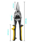 10 Inch Tin Snips Heavy Duty Chrome Vanadium Steel Metal Cutter Shears For Cutting Sheet Metal With Straight And Curved Cuts