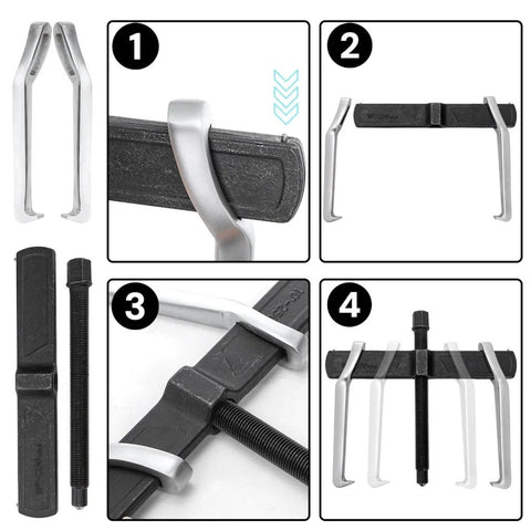 2 Jaw Gear Puller, 10 Inch Two Claw Gear Puller Tool parts and assembly, Heavy Duty Steel Bearing Puller for Flywheels