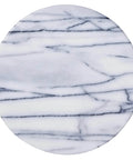 10 inch white marble lazy susan turntable with aluminum bearing, smooth surface showing natural marble veining details.