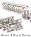 10 Loop Wire Rope Isolator Made From 304 Stainless Steel Anti Vibration Mount Shock Absorber Damper For Industrial And Commercial Use With Versatile Mounting Options Crimp Patterns And High Performance Vibration Damping For Beefed Up Heavy Duty Equipment, front view of various sizes.