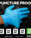 10 Mil Nitrile Heavy Duty Gloves With Diamond Grip For Mechanics Auto Repair worn during engine work.