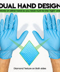 10 Mil Nitrile Heavy Duty Gloves With Diamond Grip For Mechanics Auto Repair shown with dual hand design and textured grip