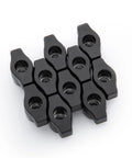 Ten Pack Quarter Inch Twenty Wing Knobs For T Track And Table Saw Accessories Featherboard Woodworking Jigs For Miter Saw Router Table And Drill Press Includes Thru Hole T Knob Fittings For Easy Tool Free Replacement And Adjustment, black knobs arranged in stack