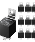 Pack Of 10 SPDT 5 Pin 12V Electrical Relays For Automotive Cars Trucks Marine Boats 30/40 Amp Heavy Duty Switch Relays Set