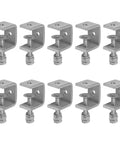 Beefy 10 Pack 304 Stainless Steel C Clamps With One Inch Jaw Opening for woodworking and metalworking projects, side view.