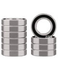 10 Pack 6701-2RS Bearings 12x18x4mm Deep Groove Ball Bearing With Double Rubber Seals Pre Lubricated, shown in two stacks