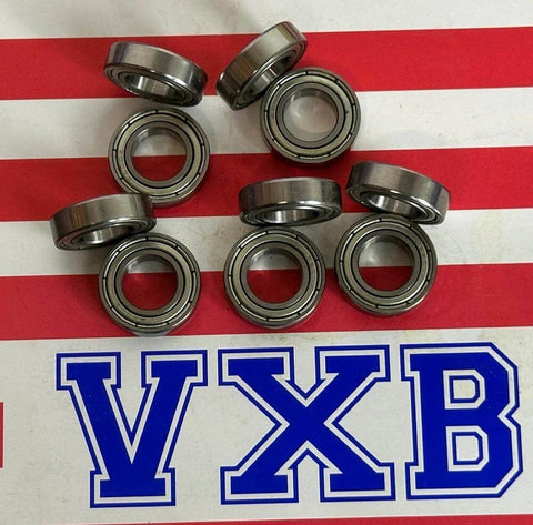 10-Pack 6800ZZ 10x19x5mm Double Shielded 10mm Bore Bearing on striped background