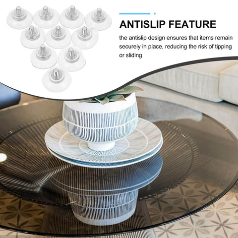 10 Pack Transparent Suction Cups With M6 Screws Nuts Grab And Go Anti Slip Vacuum Grip Hooks for stability on tables and surfaces