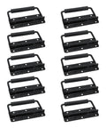 10 Pack Black Spring Loaded Case Handles Folding Surface Mount Chest Handles With Rubber Grip For Flight Cases And Cabinets 124 By 80 Millimeter Durable Iron Construction Rust Resistant Finish Indoor And Outdoor Use