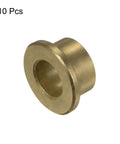 Ten Pieces Flange Sleeve Bearings 8mm Bore Self Lubricating Sintered Bronze Bushing shown from side angle