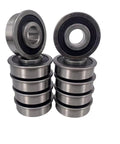 10 Pack Flanged Ball Bearings Half Inch Bore By One And Three Eighths Inch Outer Diameter for lawn mowers displayed in two stacks
